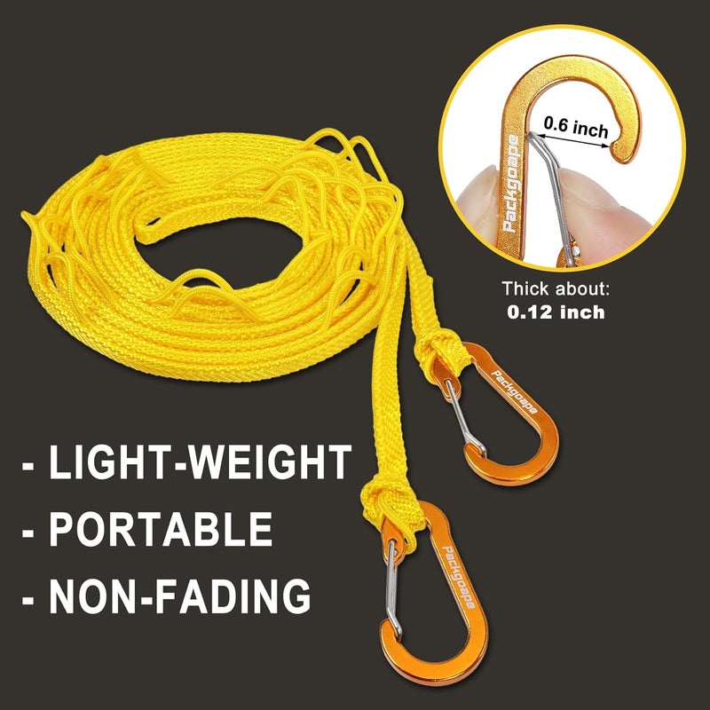 Packgoape Portable Travel Clothesline, Windproof Clothes Laundry Line with Clothespins & Hang Holes, Indoor & Outdoor Clothes Drying Rope for Hotel, Backyard,Cruise Ships, Camping (Yellow, 16 Ft) - Image 3